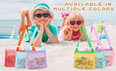 Beach Toy Mesh Bag Kids Shell Storage Bag Beach Toy Seashell Bag Mesh Pool Bag Sand Toys Swimming Accessories for Boys and Girls