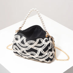 Boho Beach Bags for Women,Pearl Bag,Wicker Bag,Premiun Style Tote Bags for Ladies,Vacaition Outfits Women,Travel Must Haves