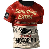 Summer Men's T Shirt Retro Short Sleeve Vintage Road Biker 3D Letter Print Fashion O Neck T Shirt Oversized Top Men's Clothing