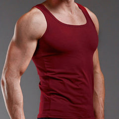 HOT Men's Four Seasons Black And White Classic Color Basic Vest Plus Size Youth Sports And Leisure Running Joker Bottoming