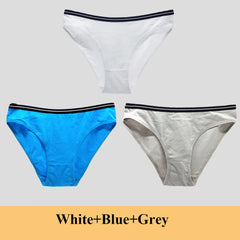 Women Underwear Ladies Panties Cotton Low Rise Solid Cute Bow Soft Breathable Briefs 3 Pcs/lot