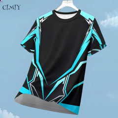 Sports Casual Jersey For Men Dry Fit Shirt Outdoor Running Cycling Short Sleeve Breathable Gym Wear Crew Neck T-Shirt