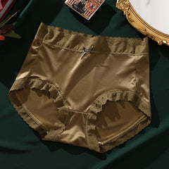 Women's Underwear Seamless Ice Silk Light Breathable Lace Briefs Sexy Silk Fabric Hip Lift smooth Soft Panties