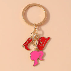 Fashion Women Hat Shoe Pendants Keychain for Car Key Handbag Purse Hanging Keyrings Accessories DIY Jewelry Gifts