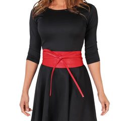 Dress Accessories for Female Soft Leather Dress Belt Elegant Bow Belt Ladies Girls Belt Wide Self Tie Wrap Around Waist Band