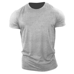 New Men T Shirt Summer Clothing Solid Color Printed Shirts O Neck Oversized Top Casual Streetwear Loose Fitness Clothing For Men