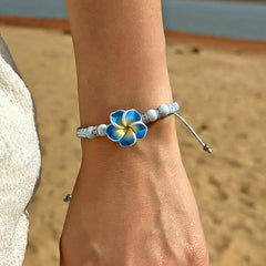 Hawaiian Bracelets for Women Bohemian Woven Tropical Flower Bracelets Handmade Braid Summer Beach Girls Jewelry Accessories