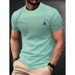 t shirt for man Summer Short Sleeve Casual Fashion Men's T-Shirt Breathable Sports Tops Round Neck Men's Clothing 100% polyester