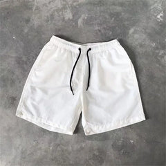 Men‘s Swim Trunks with Side Pockets Summer Casual Solid Color Beach Shorts Quick Dry Lightweight Board Shorts Swimwear Swimsuit