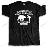 Men Cotton casual T Shirt Summer NURMAGOMEDOV WRESTLING ACADEMY MAKHACHKALA DAGESTAN Loose tops for him plus size teeshirt
