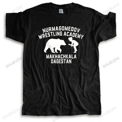 Men Cotton casual T Shirt Summer NURMAGOMEDOV WRESTLING ACADEMY MAKHACHKALA DAGESTAN Loose tops for him plus size teeshirt