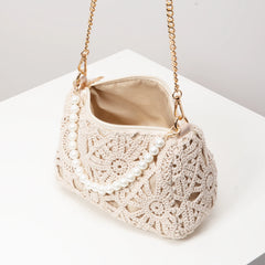Boho Beach Bags for Women,Pearl Bag,Wicker Bag,Premiun Style Tote Bags for Ladies,Vacaition Outfits Women,Travel Must Haves