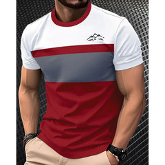 t shirt for man Summer Short Sleeve Casual Fashion Men's T-Shirt Breathable Sports Tops Round Neck Men's Clothing 100% polyester