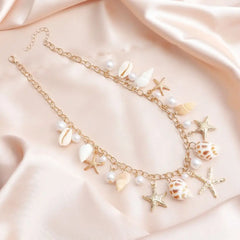 Fashion Bohemian Waist Chain Sea Star Starfish Shell Pendant Shell Waist Link Beach Bikini Alloy Jewelry Accessories for Women
