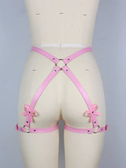 Exotic Accessories SM Bondage Kit Leather Thigh Cuffs Waist Belt Handcuffs Bed Strap Adult Role Play Toy for Couples