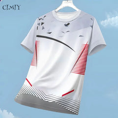 Sports Casual Jersey For Men Dry Fit Shirt Outdoor Running Cycling Short Sleeve Breathable Gym Wear Crew Neck T-Shirt