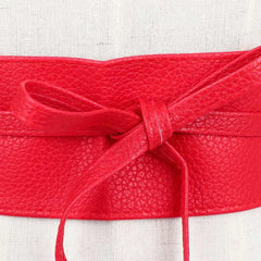 Dress Accessories for Female Soft Leather Dress Belt Elegant Bow Belt Ladies Girls Belt Wide Self Tie Wrap Around Waist Band