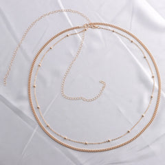 Simple Boho Beach Chain Waist Belt Sexy Fashion Women Rhinestone Belly Body Jewelry Bikini Summer Waist Chain Accessories