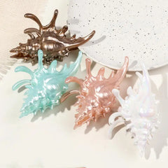 Ocean Shark Claw Clip For Women Conch Hair Claw Clip For Cute Beach Hair Accessories