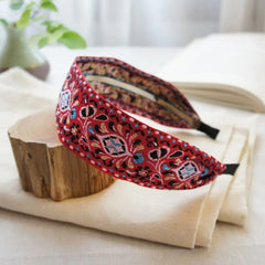 Women Wide Turban Hair Accessories Headwear Embroidered Ribbon Hair Hoop Hairbands Headbands Head Wraps