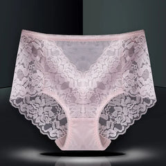 Women's Underwear Plus Size Floral Lace Panties High Waist Ladies Briefs Sexy Lingerie Female Pantys Seamless Underpant Intimate