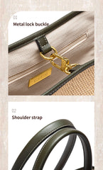Beach Vacation Women's Tote Bag 2025 New Summer PP Grass Weaving Splicing Design Large Capacity Handbag