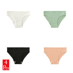 Sexy Women Underwear Briefs Breathable Cotton Women's Panties Mid-waist Hip Lifting Woman Underpants Solid Comfortable Briefs