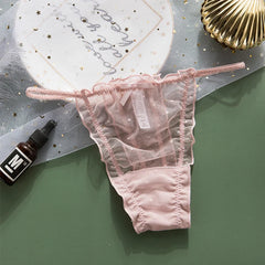 Women's Panties Sexy Lace Hollow Out Underpants Thong Girls Mesh Transparent Underwear Fashion New Dots Female G String