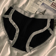 Pure Cotton Underwear for Women, Female Breathable Mid-Waist Underpants Girls Solid Color Briefs Short Sexy Lingerie 40-70KG