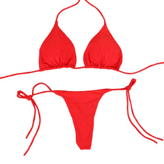 Sexy Bikini Set For Women Summer Split Two-piece Brazilian Swimsuit Lace-up Bra And Thong Female Beachwear