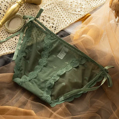 Women's Lace Bow Panties Comfort Hollow Out Briefs Heart Underwear Woman Sexy Pantys Intimates Underpants M L XL