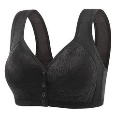 Women Large Size Underwear 36-46 B/C Middle Aged Bras for Women Wireless Front Buckle Bralette Tops Floral Wireless Brassiere