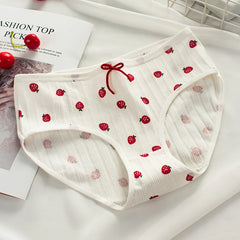 New Underwear Women Strawberry Pattern Panties Girls Briefs Sexy Lingeries Cueca Calcinhas Cotton Shorts Underpants Cute Panty