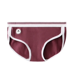 Women's Sexy Briefs Underwear Ribbed Cotton Breath Comfort Boxer Shorts Femal Mid Waist Sports Panties Daily Intimate Underpants
