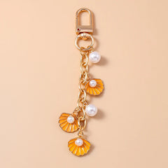 Fashion Summer Beach Shell Pearl Starfish Keychain for Women Men Car Key Handbag Purse Hanging Key Chains DIY Accessories