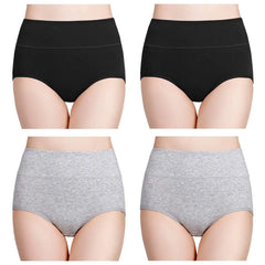 High Waisted Postpartum Underwear Womens Cotton Underwear Soft Breathable Full Coverage Stretch Panties 4pcs/pack