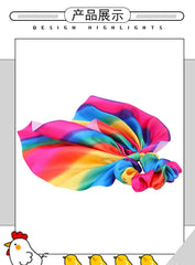 Hair Accessories with Bow Hair Ties Girls Women Elastic Hair Rubber Bands Elastic Rainbow Ribbon Hair Scrunchie Ponytail Holders