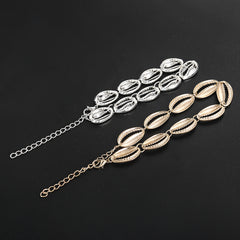 Bohemian Alloy Sea Shell Beads Bracelet for Women Adjustable Rope Bangle Ocean Wristband Statement Summer Beach Jewelry Gifts