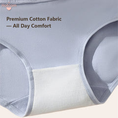 4Pcs Womens Cotton Underwear High Waist Seamless Breathable Antibacterial Soft Comfortable Full Coverage Panties