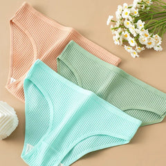 Sexy Women Underwear Briefs Breathable Cotton Women's Panties Mid-waist Hip Lifting Woman Underpants Solid Comfortable Briefs