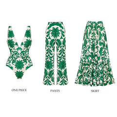 Flaxmaker Summer New Women Sexy Hawaiian Lace Up V Neck Ruffle Swimsuit and Sarong Women Swimwear Set Push Up Bathing Suit