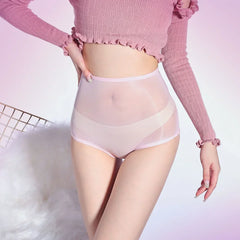 Shiny Sheer Underwear Women Oil High Rise Sexy Briefs Black White Red Blue Purple Skin Gray Brown Pink Panties Underwear