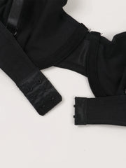 Women's Solid Color Sexy Underwear No Padded Bra With Low-Rise Thong Ladies Comfortable Lingerie Set