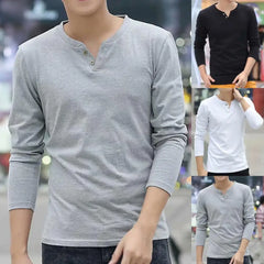 Great Men T-shirt Slim Casual Base Shirt Long Sleeve Fit Autumn T-shirt for Daily Wear