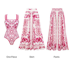 Flaxmaker Summer New Women Sexy Hawaiian Lace Up V Neck Ruffle Swimsuit and Sarong Women Swimwear Set Push Up Bathing Suit