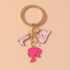 Fashion Women Hat Shoe Pendants Keychain for Car Key Handbag Purse Hanging Keyrings Accessories DIY Jewelry Gifts