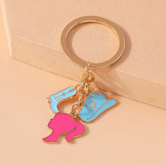 Fashion Women Hat Shoe Pendants Keychain for Car Key Handbag Purse Hanging Keyrings Accessories DIY Jewelry Gifts