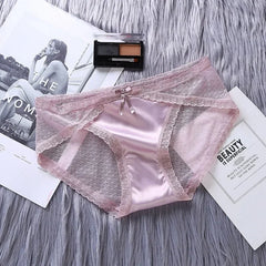 Women's Panties Satin Underwear Lace Sexy Briefs Ladies Casual Underpants Female Lingerie Intimates Girl Panty 2024