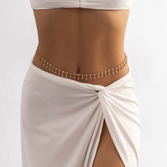 Beach Accessories New Summer Hot Bikini Rhinestone Waist Chain Sexy Body 2023 Women's Trend Trends Waist Beads with Crystals
