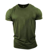 New Men T Shirt Summer Clothing Solid Color Printed Shirts O Neck Oversized Top Casual Streetwear Loose Fitness Clothing For Men